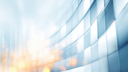 Wall Mural - abstract architectural background with curved glass panels reflecting light in a modern urban enviro