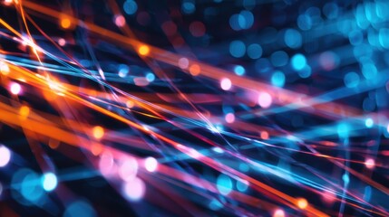 Wall Mural - abstract light trails in vibrant colors create a dynamic visual effect against a dark background