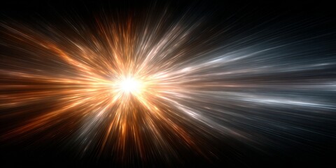 Wall Mural - abstract hyper speed burst of light radiating outward from a central point on a dark backdrop