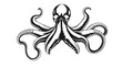 ©  Recurrent Creatives - Black and White Octopus Illustration Minimalist Line Art