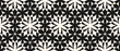 © Olgastocker - Black and white vector geometric seamless pattern. Abstract monochrome texture with flower silhouettes, mosaic. Elegant floral ornament background. Repeated geo design for decor, fabric, print, carpet
