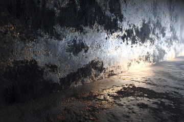 Wall Mural - old wall texture smeared engine oil cement dark black gray background abstract grey color design are