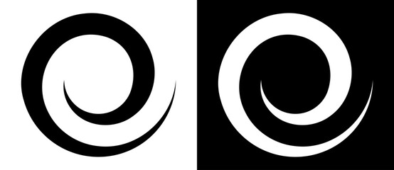 Wall Mural - abstract background with lines in circle. art design spiral as logo or icon. a black figure on a whi