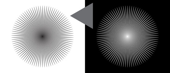 Wall Mural - art sun background. tattoo template or logo with triangles in lines. black shape on a white backgrou