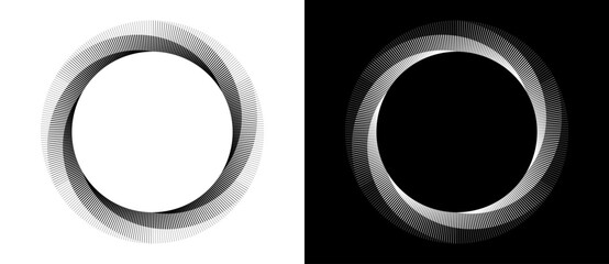 Wall Mural - abstract background with lines in circle. art design spiral as logo or icon. a black figure on a whi