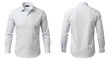 © Creative Pixels 2.0 - Blank white male formal shirt mockup, front and back view, isolated png