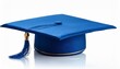 © John - blue graduation cap isolated white background or transparent