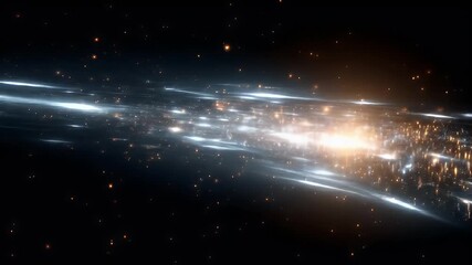 Wall Mural - A Mesmerizing Celestial Tapestry:  Detailed Visualization of a Galactic Core with Vibrant Hues of White, Blue, and Orange, Embedded in a Dark Cosmic