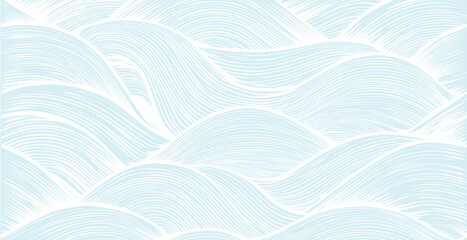 hand drawn abstract  pattern print, ocean waves, simple modern design wallpaper.