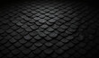 © Viktor - Dark scaled pattern background. Black scales texture, seamless design. Repeatable abstract design for wallpaper, decor, roof, metal, fish skin, armor. Modern background, abstract design.