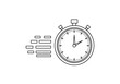 © insane - Vector illustration of a black and white illustration of a stopwatch with motion lines, symbolizing speed and time, isolated on a white background