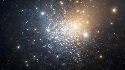 Wall Mural - Detailed Celestial Tapestry A Deep Space Exploration Revealing a Dense Star Cluster Against a Dark Blue and Gold Cosmic Background Highlighting the