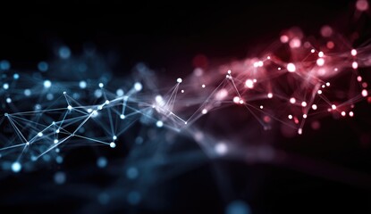 Network data flow, abstract digital connections, dark background, technology concept
