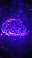 Wall Mural - Artificial Intelligence Neural Network Visualization – Futuristic Digital Brain with Data Connections and Glowing Nodes