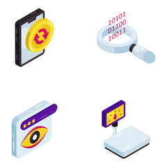 Wall Mural - set of isometric icons vectors