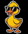 © Puddin98 - Cool Retro Yellow Duck in Sunglasses 70s 80s 90s Funny Duck