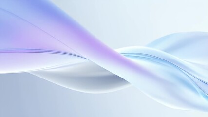Wall Mural - Serene Pastel Blue and Purple Waves Seamless Loop: Abstract Motion Background with Soft Light and Fluid Swirling Design, Elegant Wallpaper Texture
