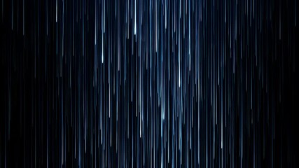 Wall Mural - falling light lines, rain effect motion background. dark blue neon digital data flow. computer matri