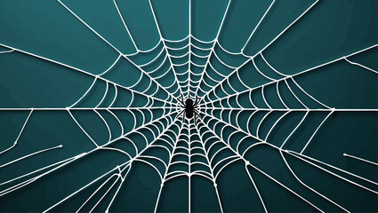 Halloween Spiderweb: Minimalist Vector Spider on a Web