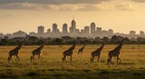 Nairobi's Skyline: Giraffes & City at Dawn