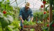 © matkhairul - Farmer with Vegetables in Crate Inside Greenhouse