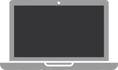 Minimalist laptop icon, digital technology concept