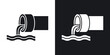 © ramsey - Waste water icon in black and white glyph versions