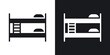 © ramsey - Bunk bed icon in black and white glyph versions
