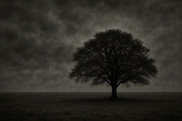 Wall Mural - a lone tree against a stormy sky
