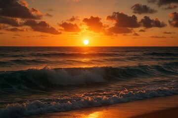 Wall Mural - a sunset over the ocean