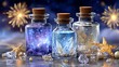 © nydia - Underwater Magic Bottles with Sea Crystals and Golden Starfish Collection