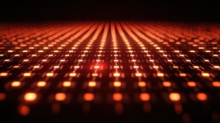 a glowing data matrix with floating 1s and 0s representing data encryption.