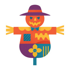 Wall Mural - png colorful geometric scarecrow illustration.