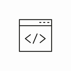 browser window code icon sign vector