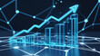 © Minhajul - Futuristic 3D Growth Chart with Data Network Background