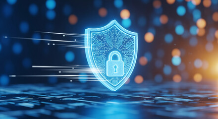 Shield icon on secure global network representing cyber security and information protection, advanced technology concept for business and internet marketing, ensuring data safety and digital defense 