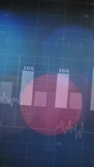 Sticker - animation of financial data processing over light spots on black background