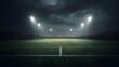 © sungedi - Empty soccer field at night under stadium lights.