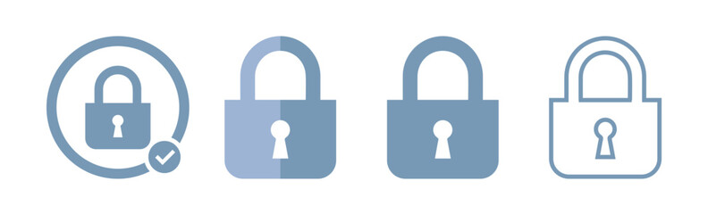 Set of padlocks and Security Lock Icon Privacy symbol vector stock illustration. Lock Icons and Symbols. 