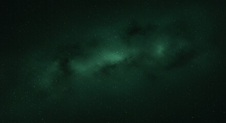 Starry sky, starry background, night scene, deep green color tone, bright stars twinkling in the dark space, creating an ethereal and mysterious atmosphere.