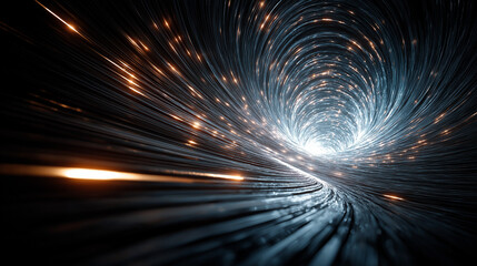 Canvas Print - technological vortex: a mesmerizing display of data streams, spiraling into the unknown depths. ligh