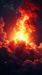 Wall Mural - Vibrant Light Explosion Cosmic Energy Burst Against Dark Background - Perfect for Power, Energy, and Astronomical Concepts