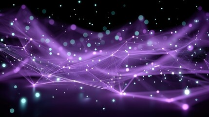 Purple Network Abstract Background, Digital Connectivity Design