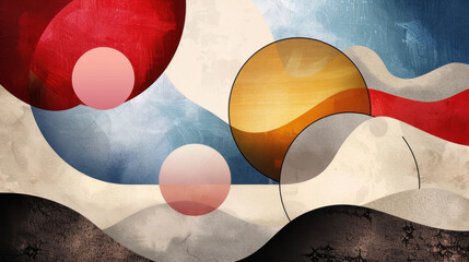 Wall Mural - Abstract finance icons with elegant financial tones create visually striking composition. interplay of colors and shapes evokes sense of modernity and sophistication