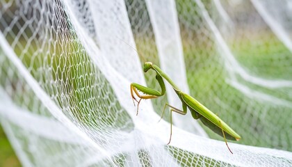 Mantis on a net