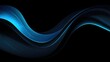 © Deliciafyneen - Abstract blue wavy lines flow elegantly across a stark black background