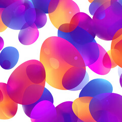 Wall Mural - colorful abstract design featuring vibrant overlapping shapes in shades of purple, pink, and orange 