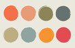 © Oksana - Set collection of autumn warm colors grunge isolated round frames labels