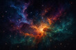© tecnologia - Vibrant Nebula With Swirling Colors And Distant Stars