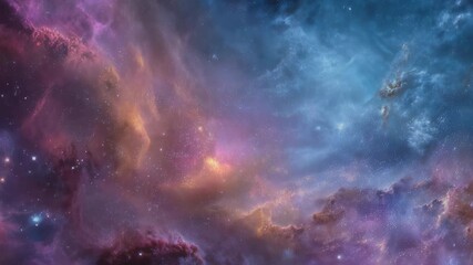 Wall Mural - vibrant science fiction deep space background with colorful galaxy, planets, cosmic clouds, and abst
